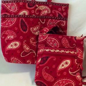 Vera Bradley Mesa Red Crossover and Tote